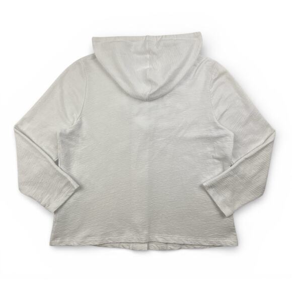Habitat French Terry Cardigan Hoodie White Cotton Button Front Sweatshirt Large - Picture 8 of 12